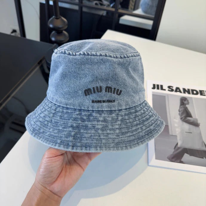 Miu Bucket Hat Denim Cotton 262181