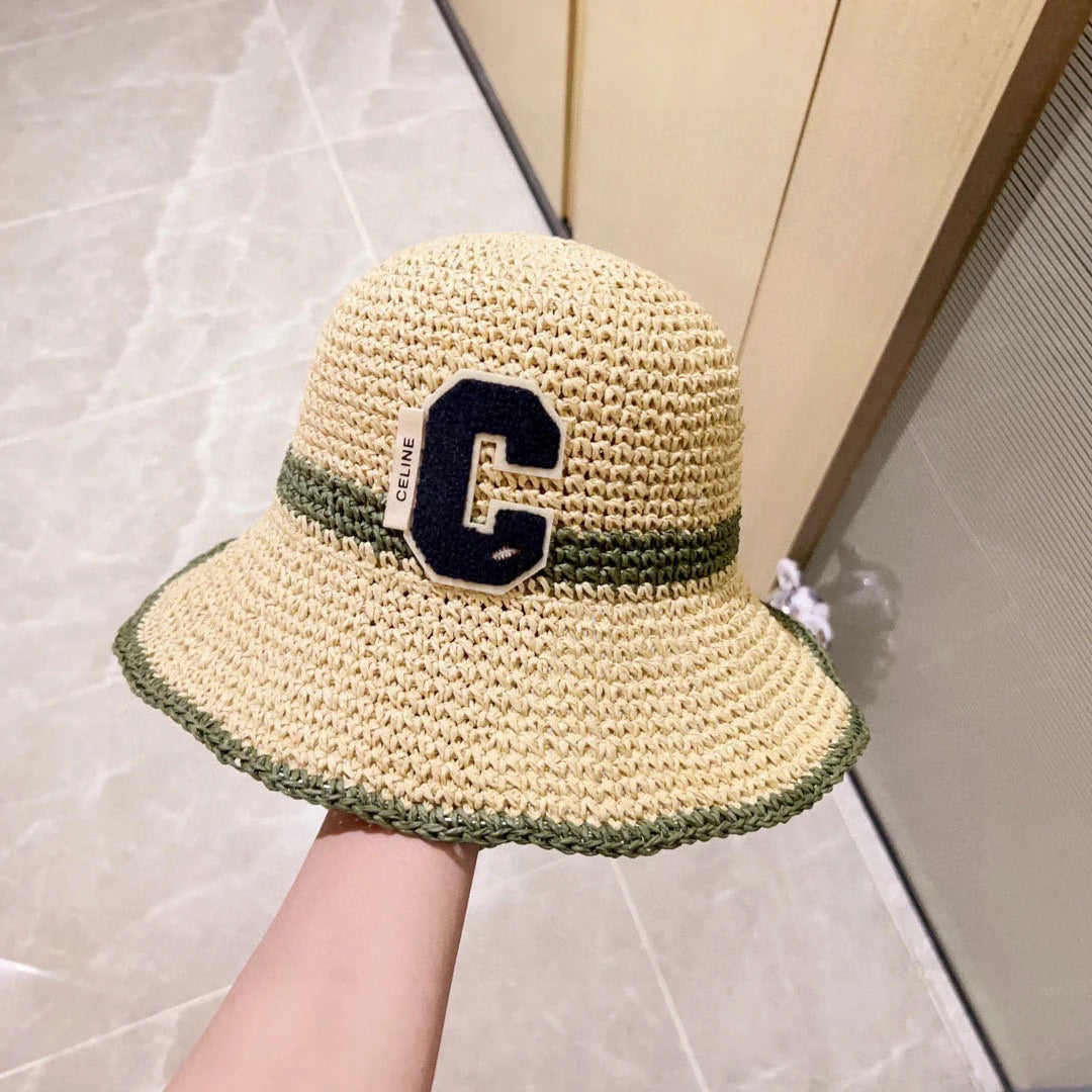 Celine Straw Woven Bucket Hat 240680