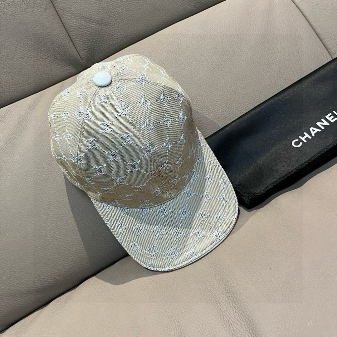 Chanel Baseball Cap With CC Logo Pattern Cotton 237259