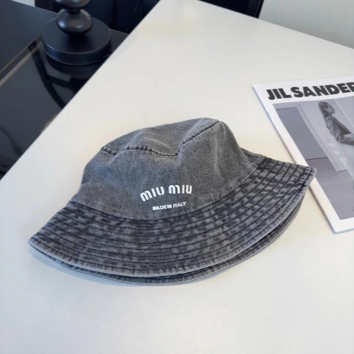 Miu Bucket Hat Denim Cotton 262181