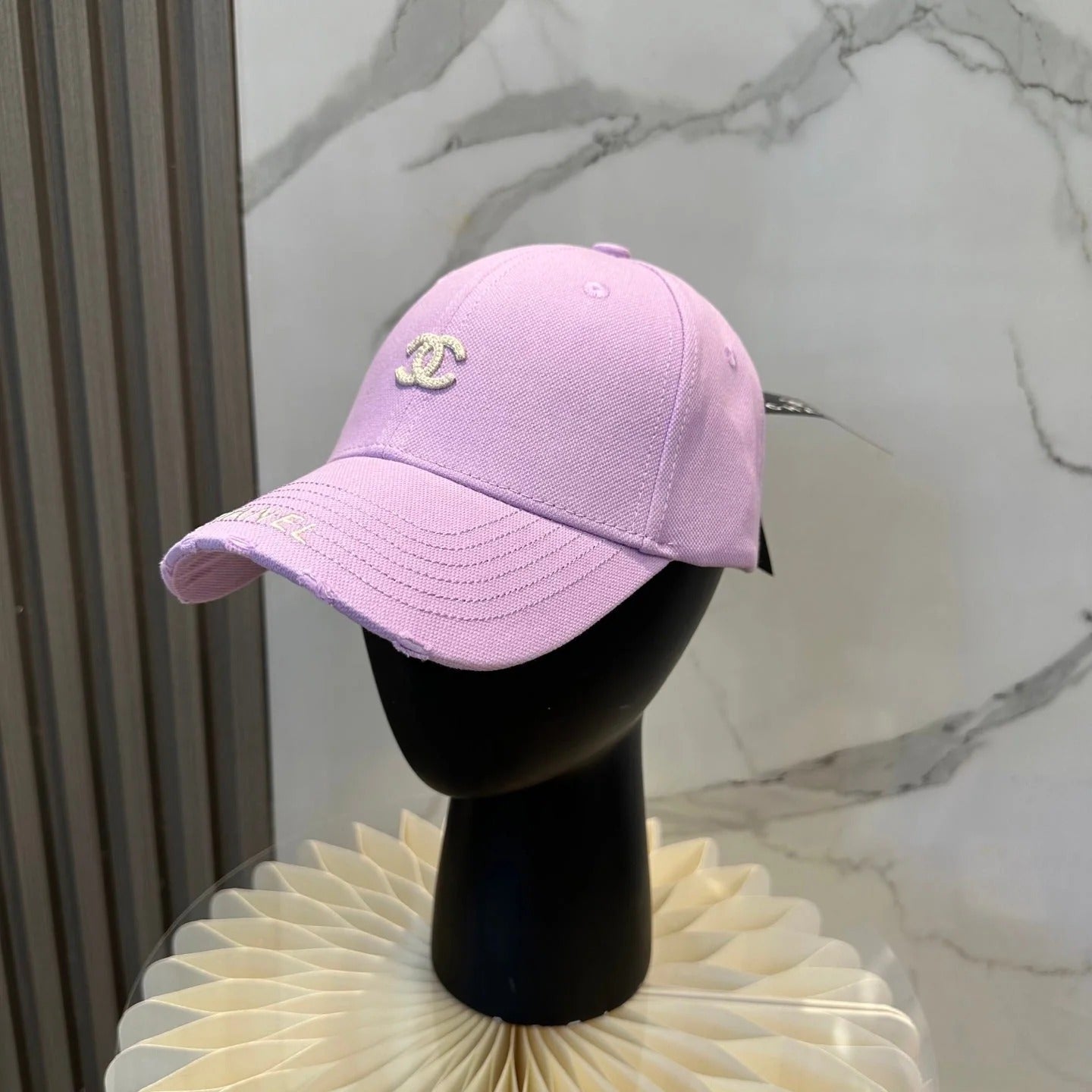 Chanel Embroidered Logo Baseball Cap Multicolor Cotton 237390