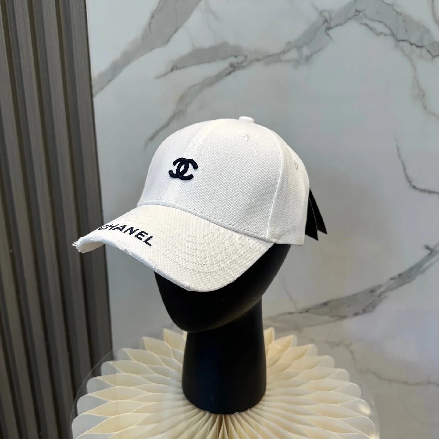 Chanel Embroidered Logo Baseball Cap Cotton 237396