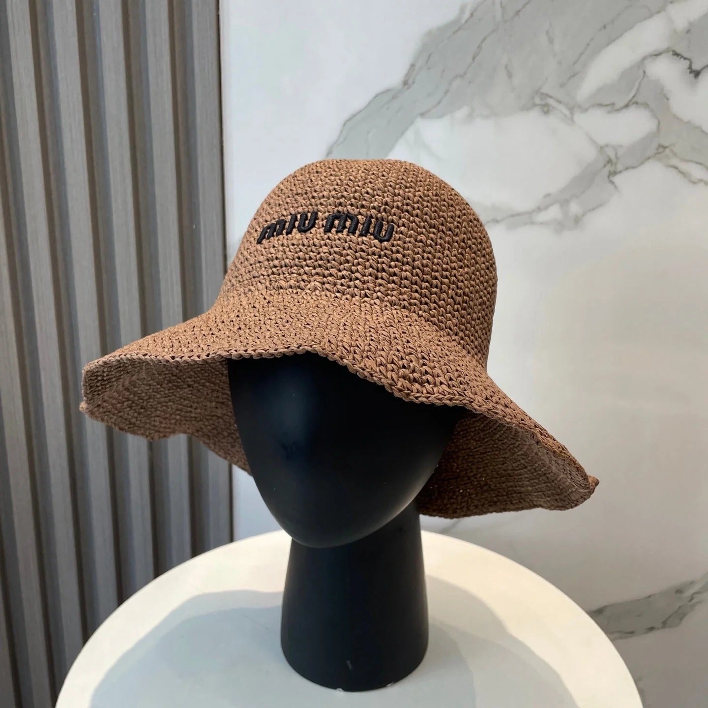 Miu Raffia Bucket Hat 268990