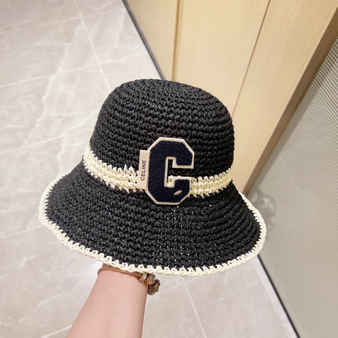 Celine Straw Woven Bucket Hat 240680