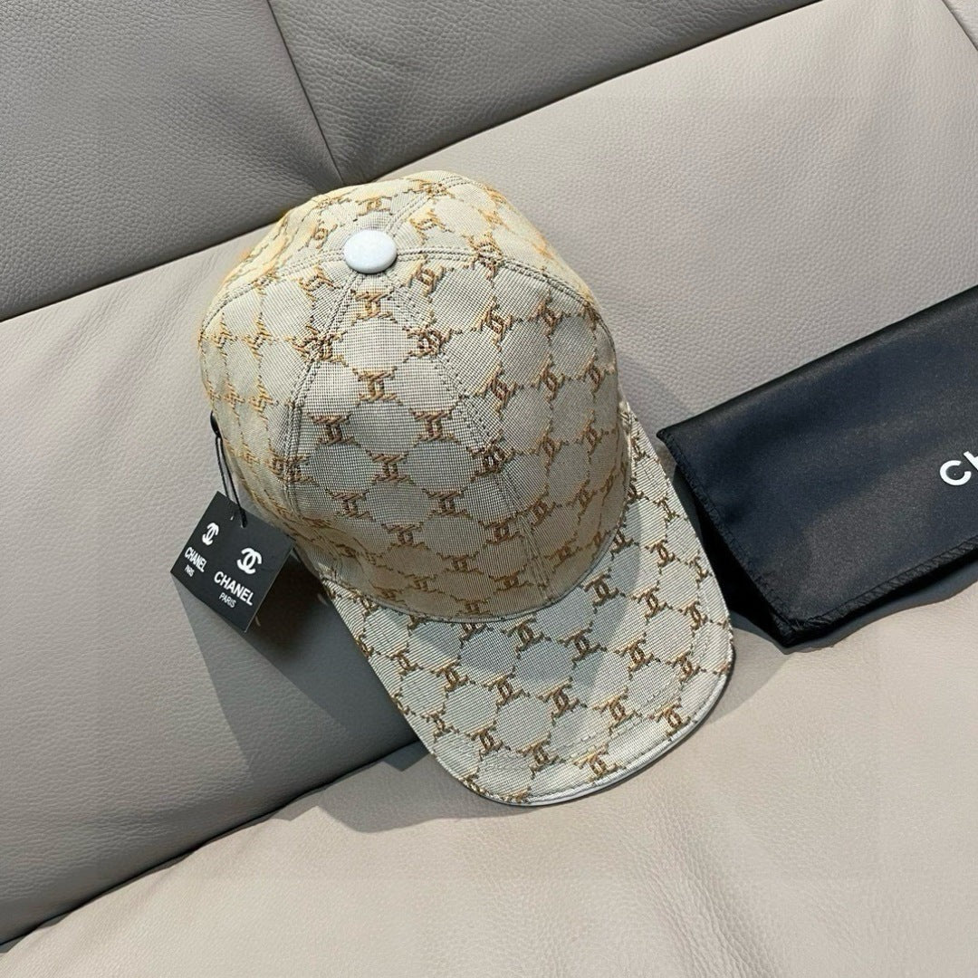 Chanel Baseball Cap With CC Logo Pattern Cotton 237259