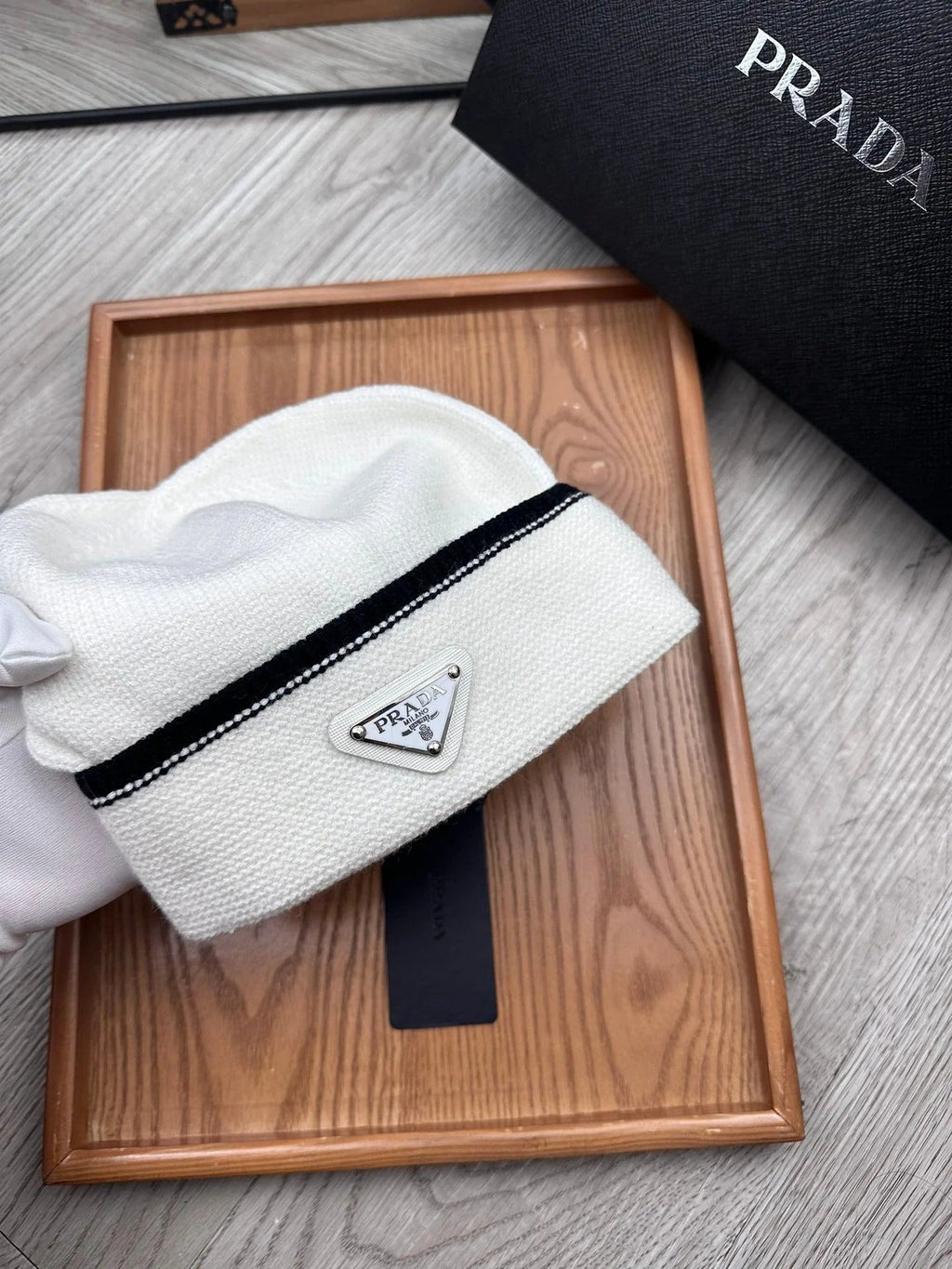 BEANIE HAT IN WHITE WOOL 349649