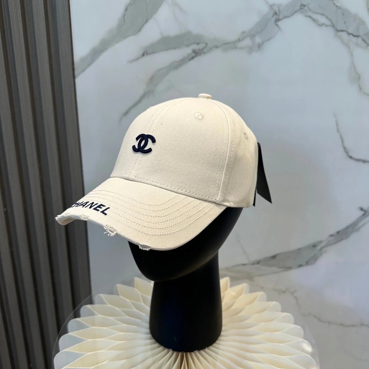 Chanel Embroidered Logo Baseball Cap Cotton 237396