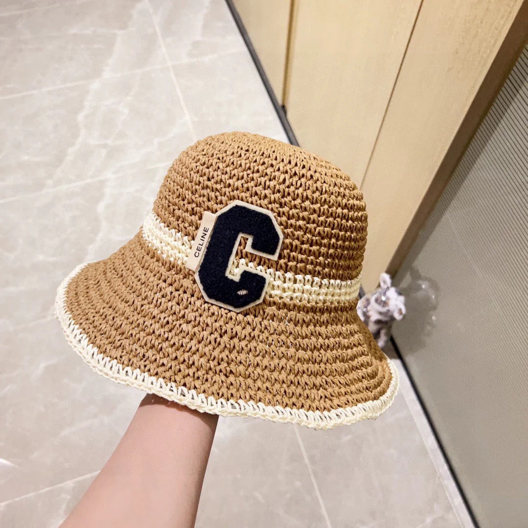 Celine Straw Woven Bucket Hat 240680