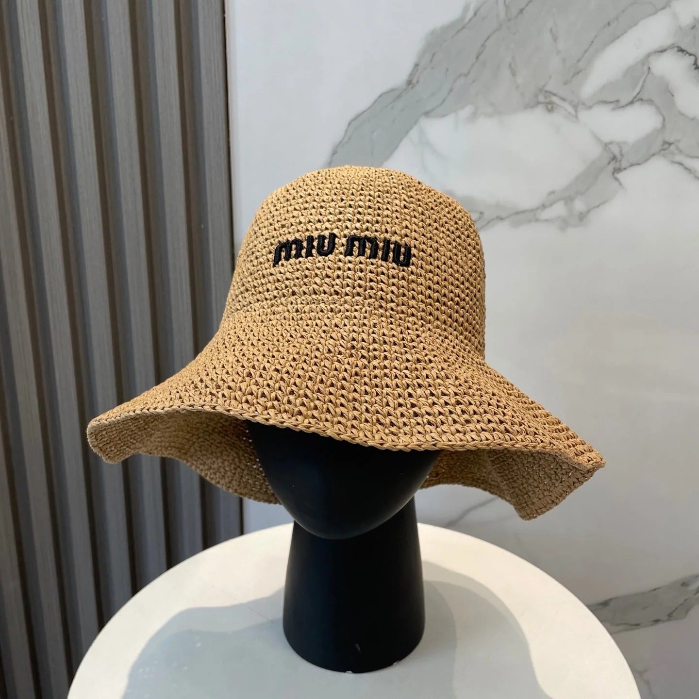 Miu Raffia Bucket Hat 268990