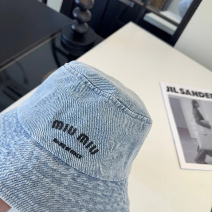 Miu Bucket Hat Denim Cotton 262181