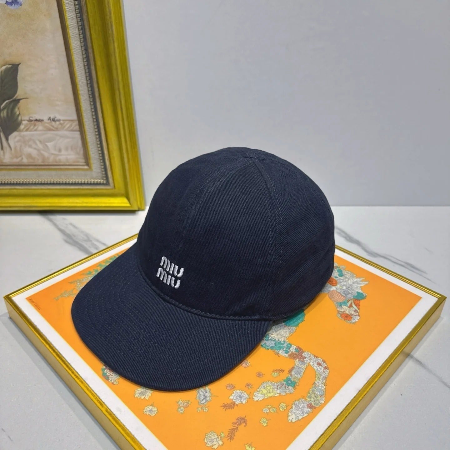 Miumiu Logo Cotton Hat 195889