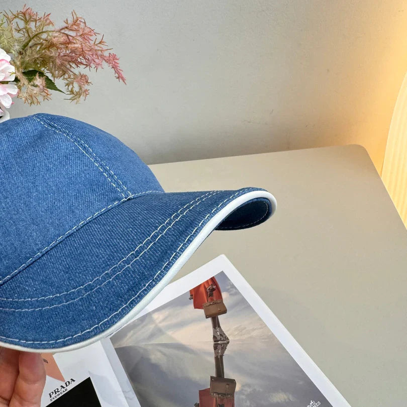 Miu Baseball Cap Denim Cotton 343799