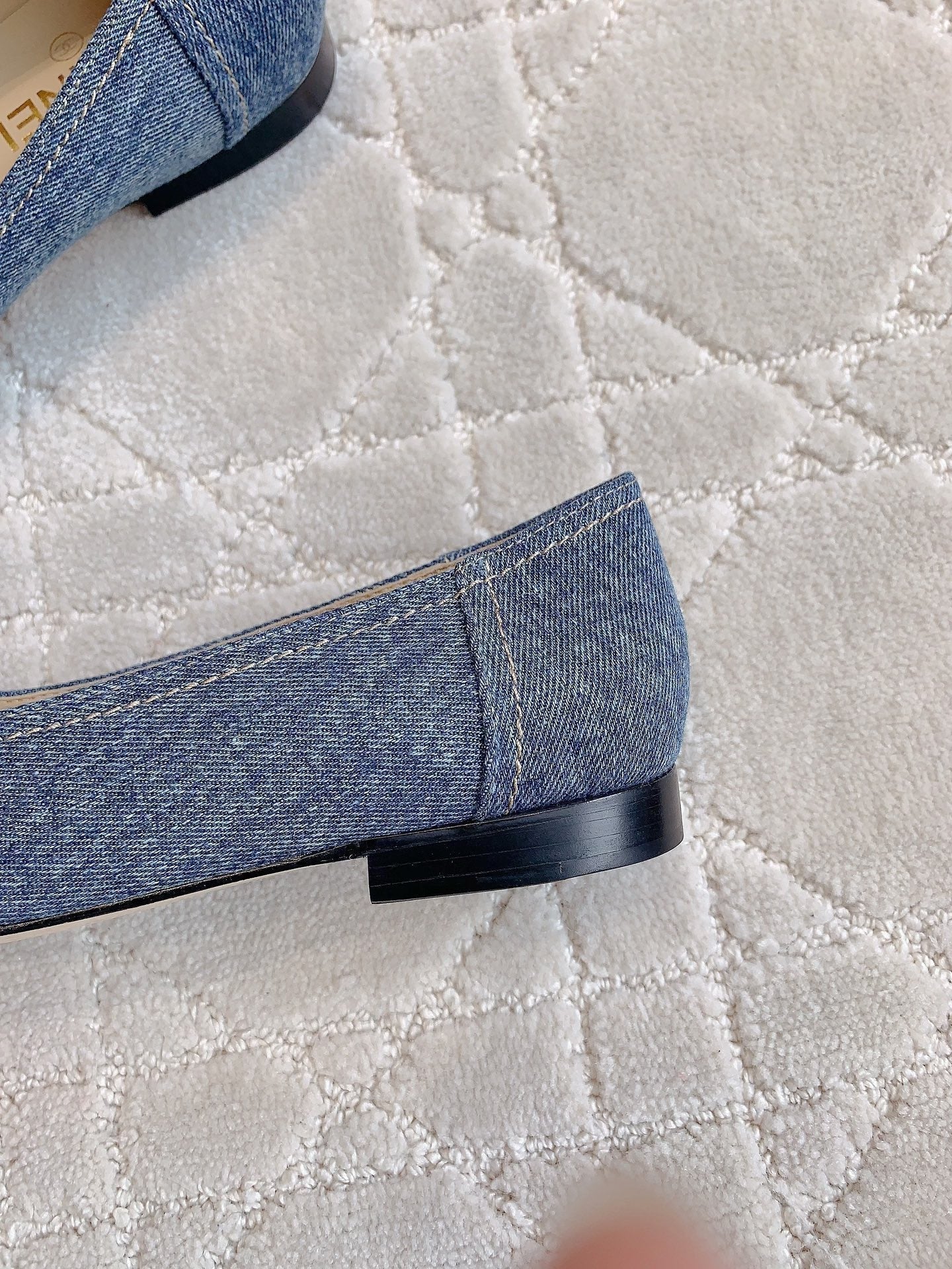 CHANEL BALLET FLATS IN AEGEAN BLUE DENIM