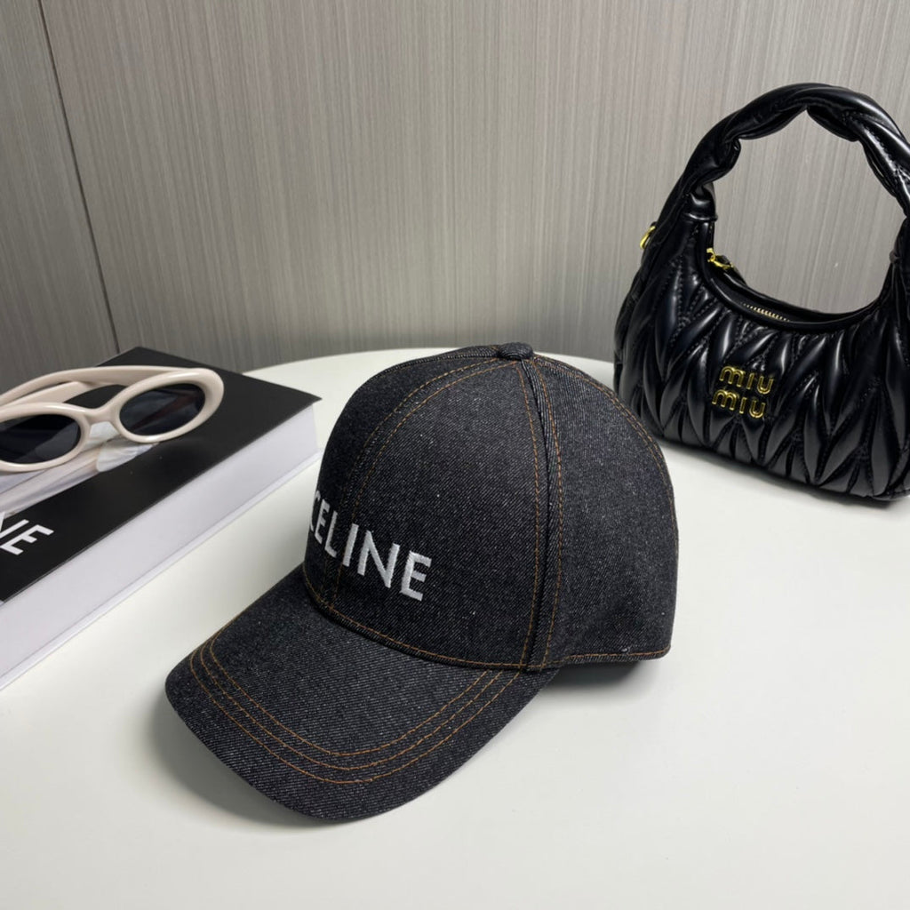 Celin Cap Black Denim Fabric 210316