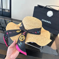 CC Straw Hat With Silk Ribbon 323571