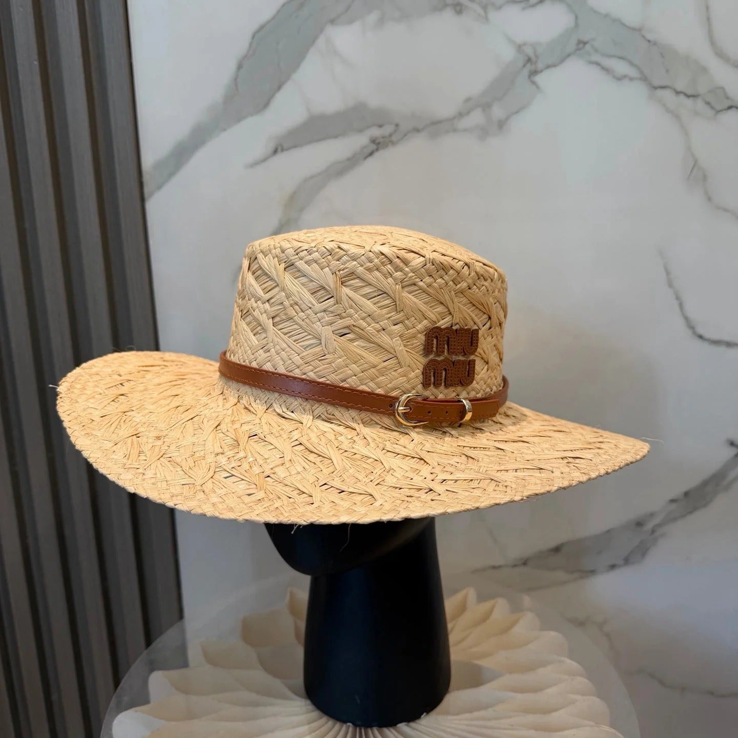 Miu Straw Hat Raffia Woven 323664