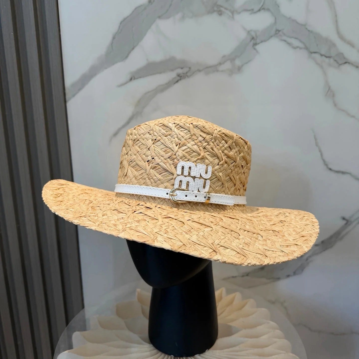 Miu Straw Hat Raffia Woven 323664
