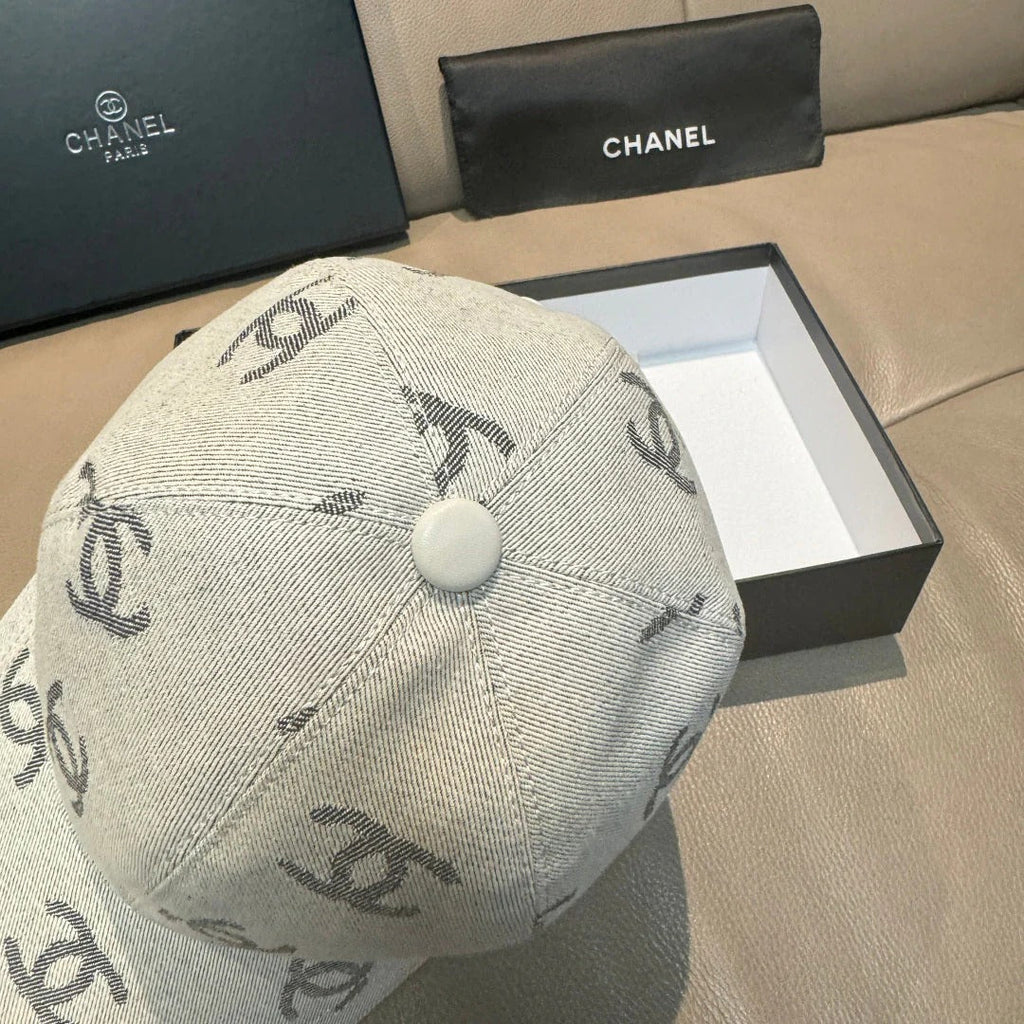 Chanel CC Logo Denim Baseball Cap Cotton 280832