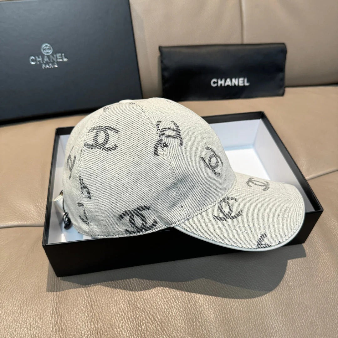 Chanel CC Logo Denim Baseball Cap Cotton 280832