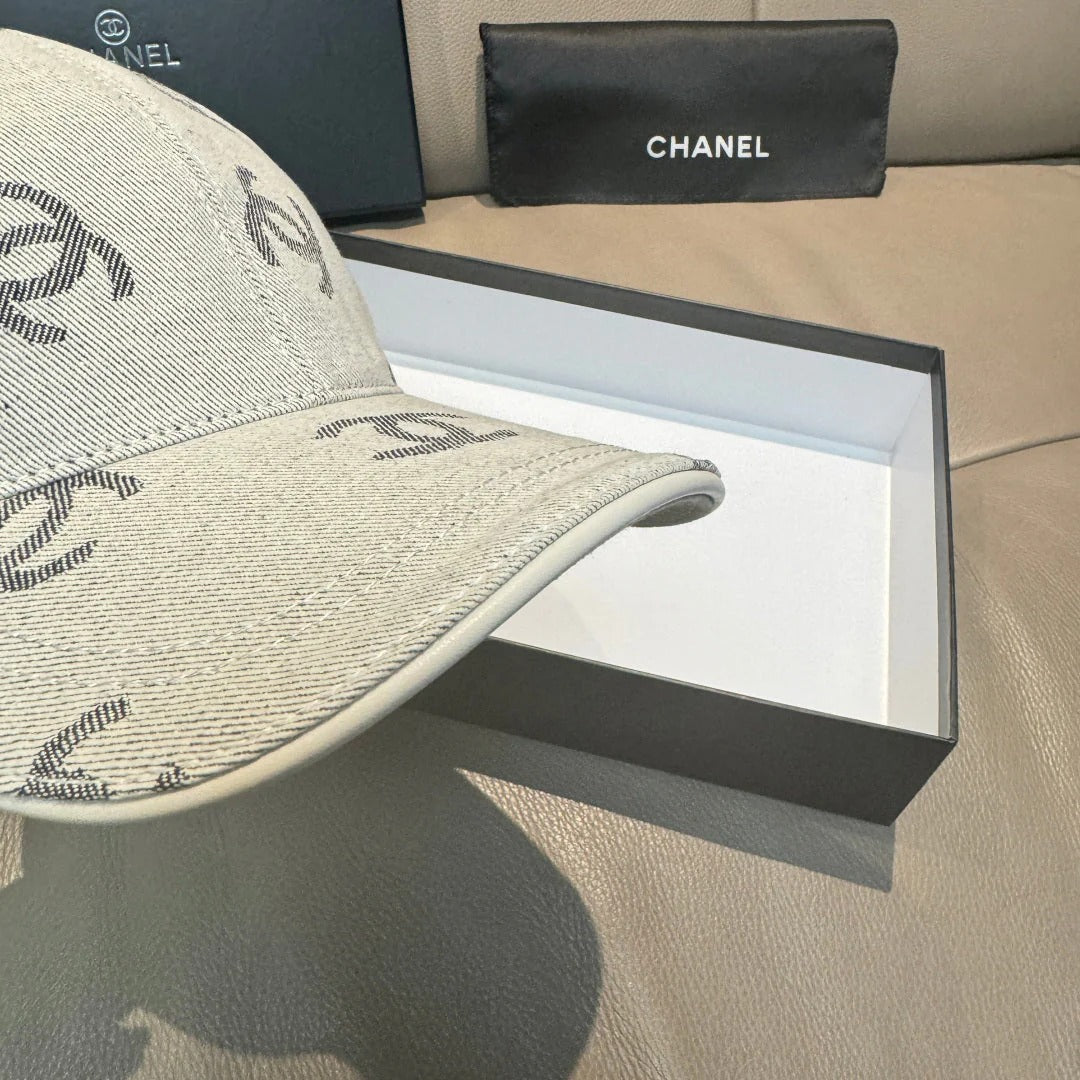 Chanel CC Logo Denim Baseball Cap Cotton 280832