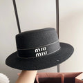 Miu Flat-Top Straw Hat 323449