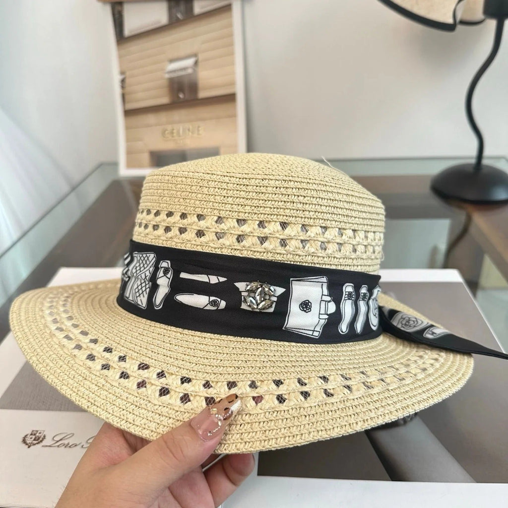 CC Flat Top Straw Hat 294945