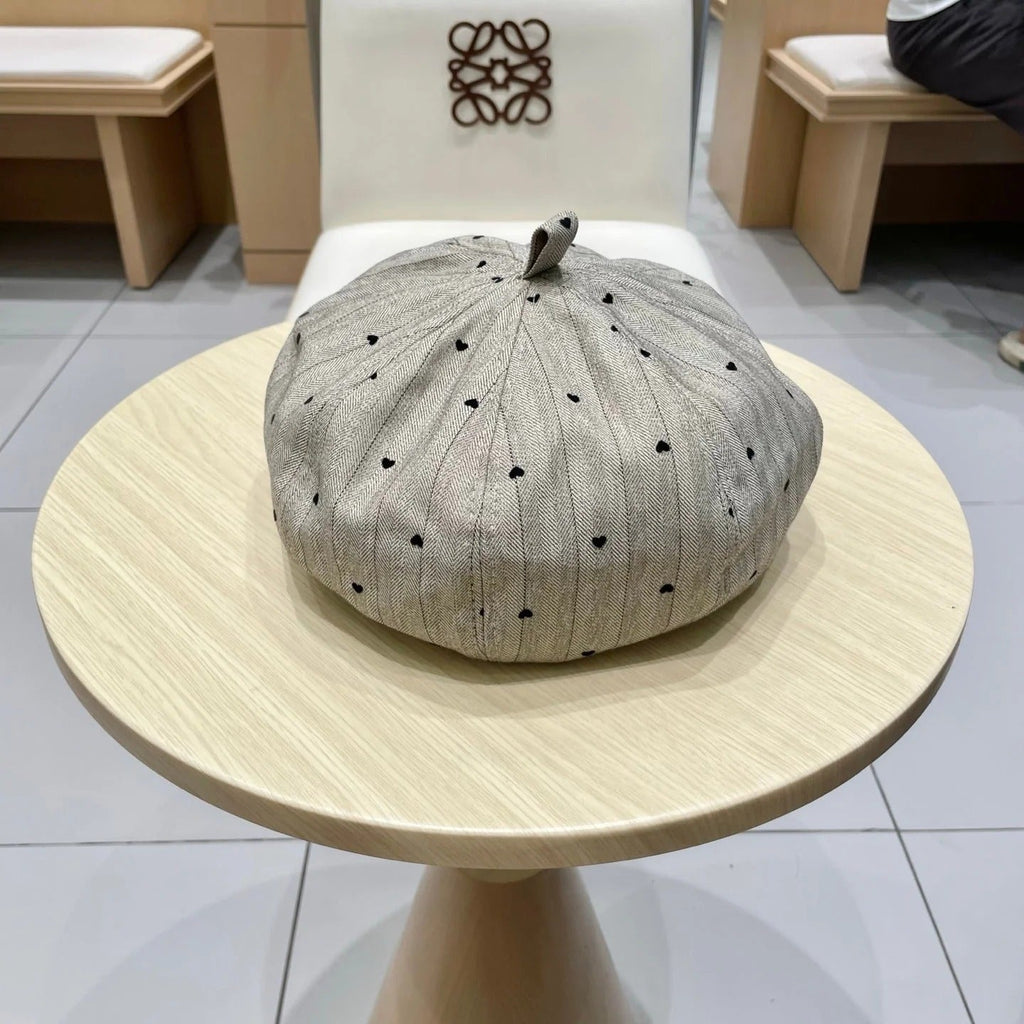 BERET HAT POLKA DOT GREIGE 672670
