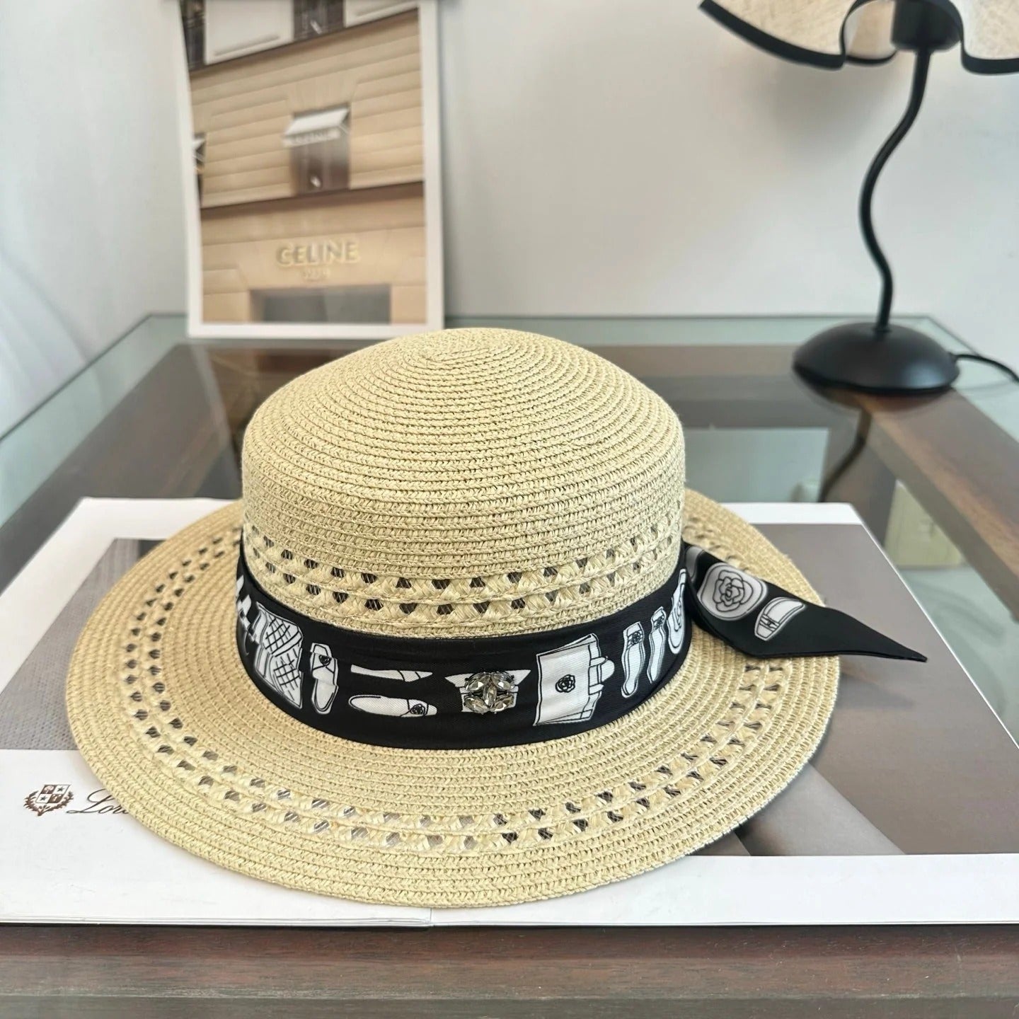 CC Flat Top Straw Hat 294945