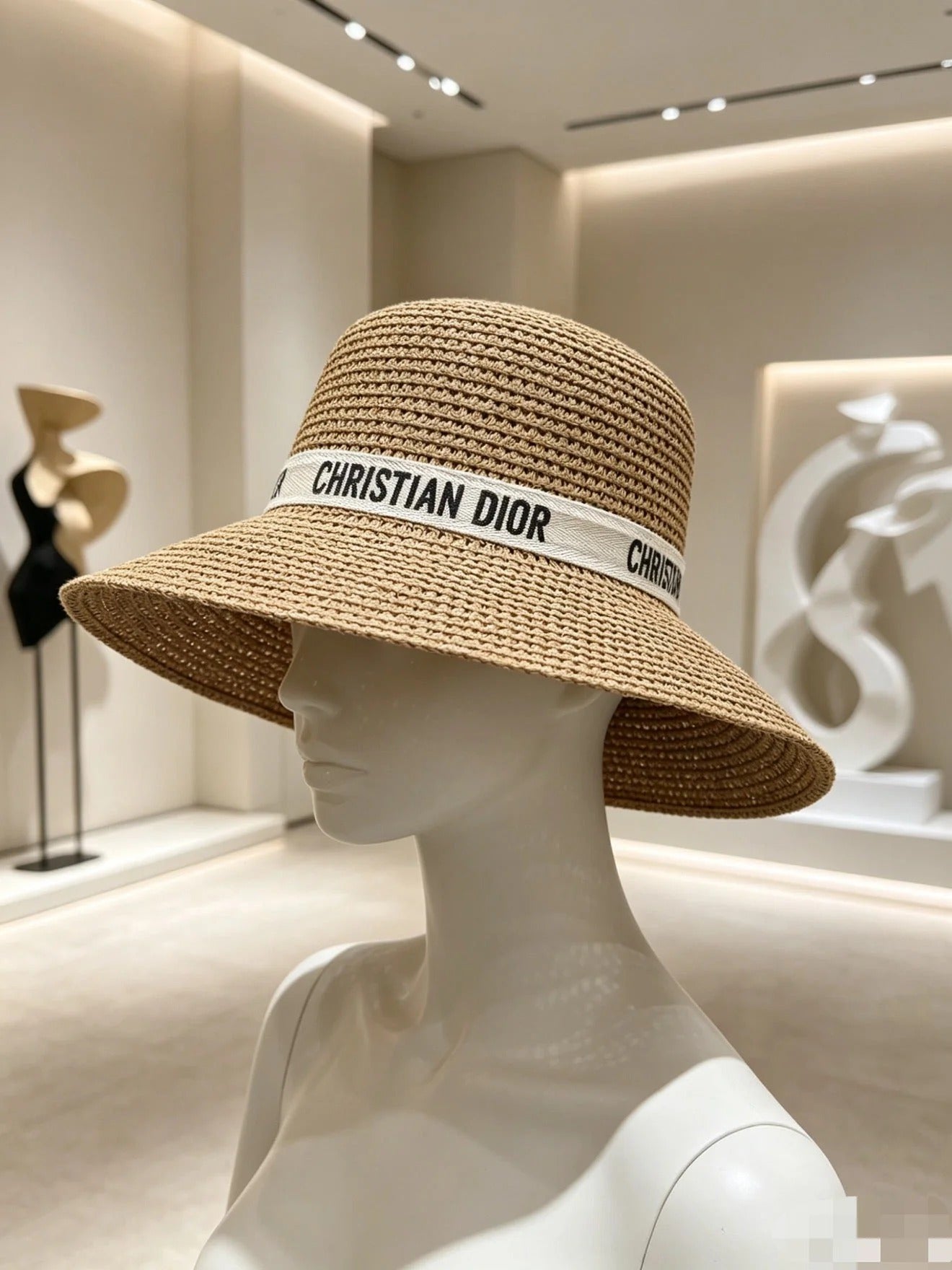 CD Wide Brim Straw Hat 280801