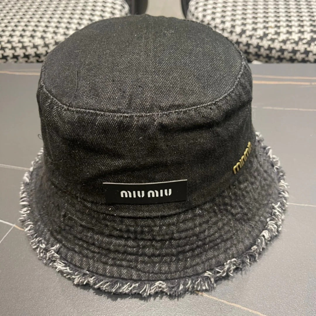 Miu Miu Denim Logo Bucket Hat 196114